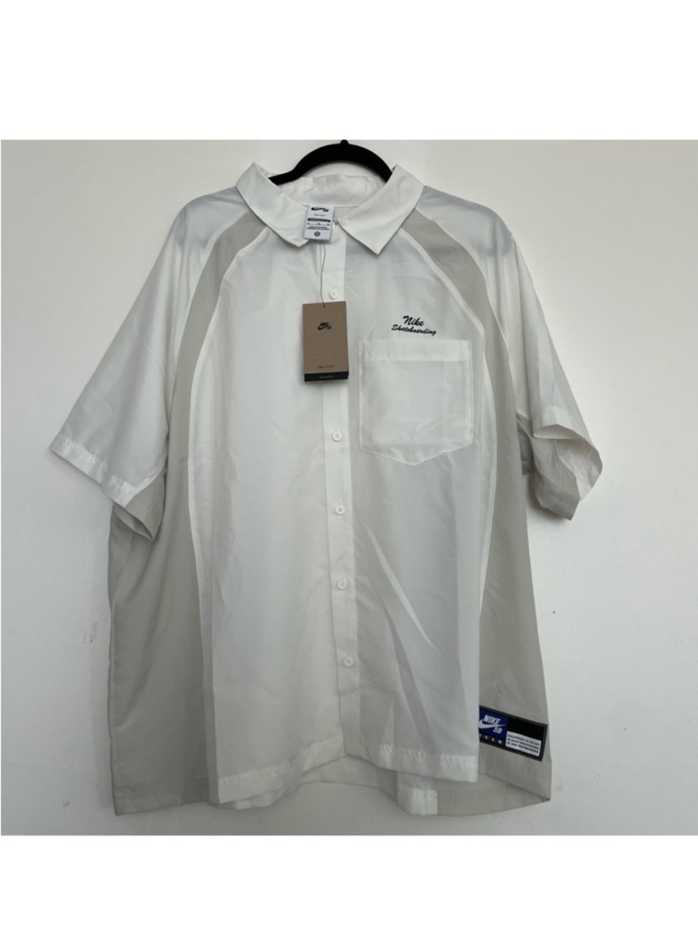 Men’s Nike Skateboard Woven Short Sleeve Bowler Shirt Size XL